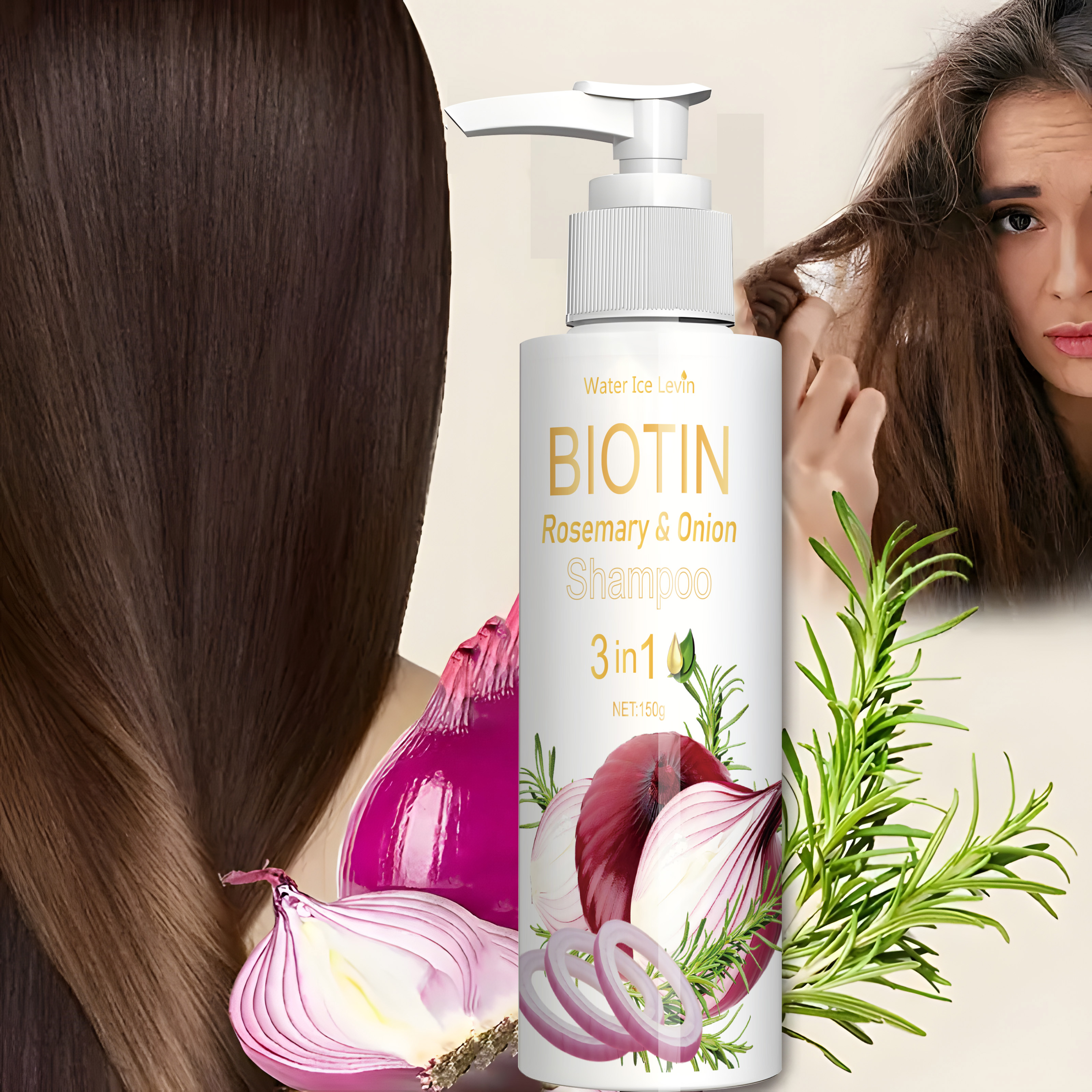 Biotin Shampoo Thickening - Biotin Rosemary & Onion 3 in