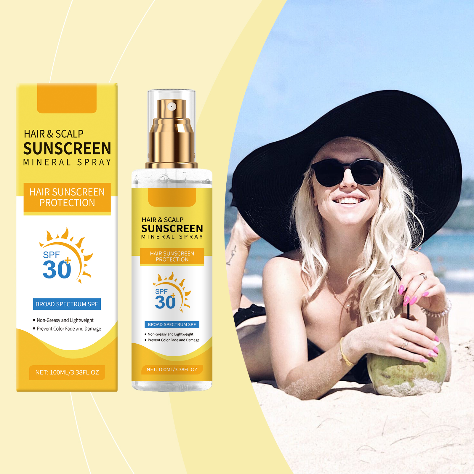 Hair Care Essential - Ginger Root Scalp Sunscreen Spray SPF30