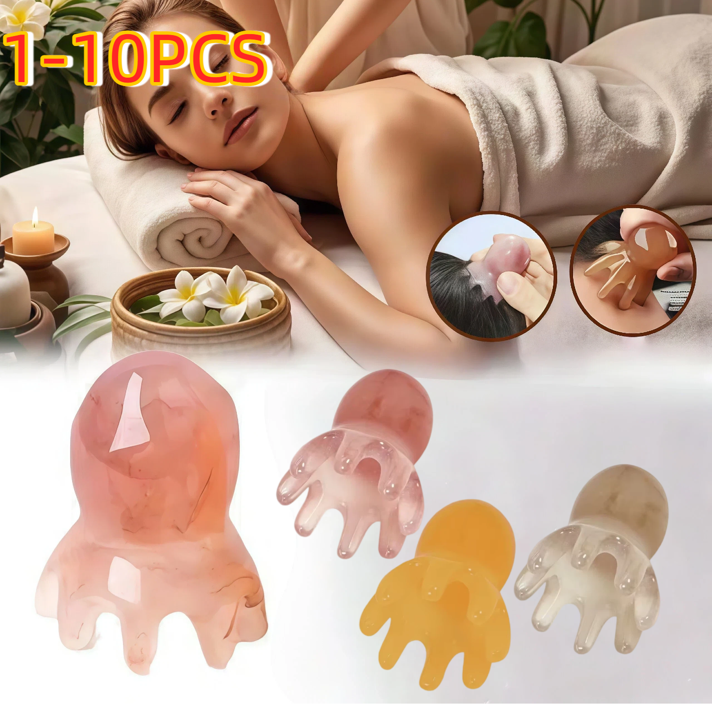 Hair Care Korea - Cute Octopus Scalp Massage Comb (Resin)｜Korean