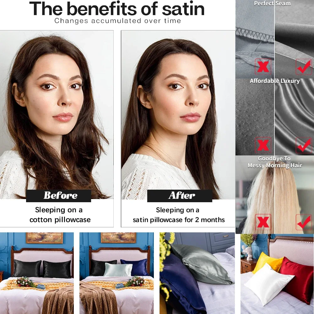 2 Pack Satin Pillowcase for Ha - Satin Pillowcase Silk recensione e prezzo