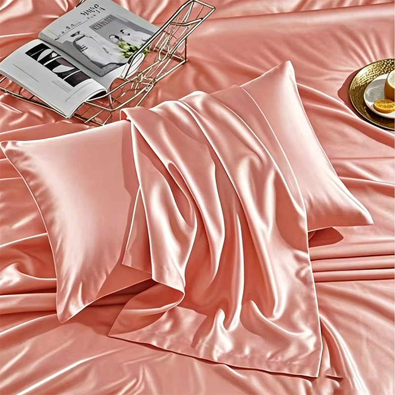 2-piece Set Solid Color Imitat - Satin Pillowcase Silk recensione e prezzo