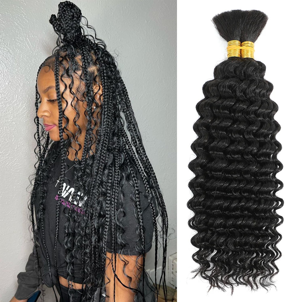 Bulk Human Hair Deep Wave For  - Hair Care Color recensione e prezzo