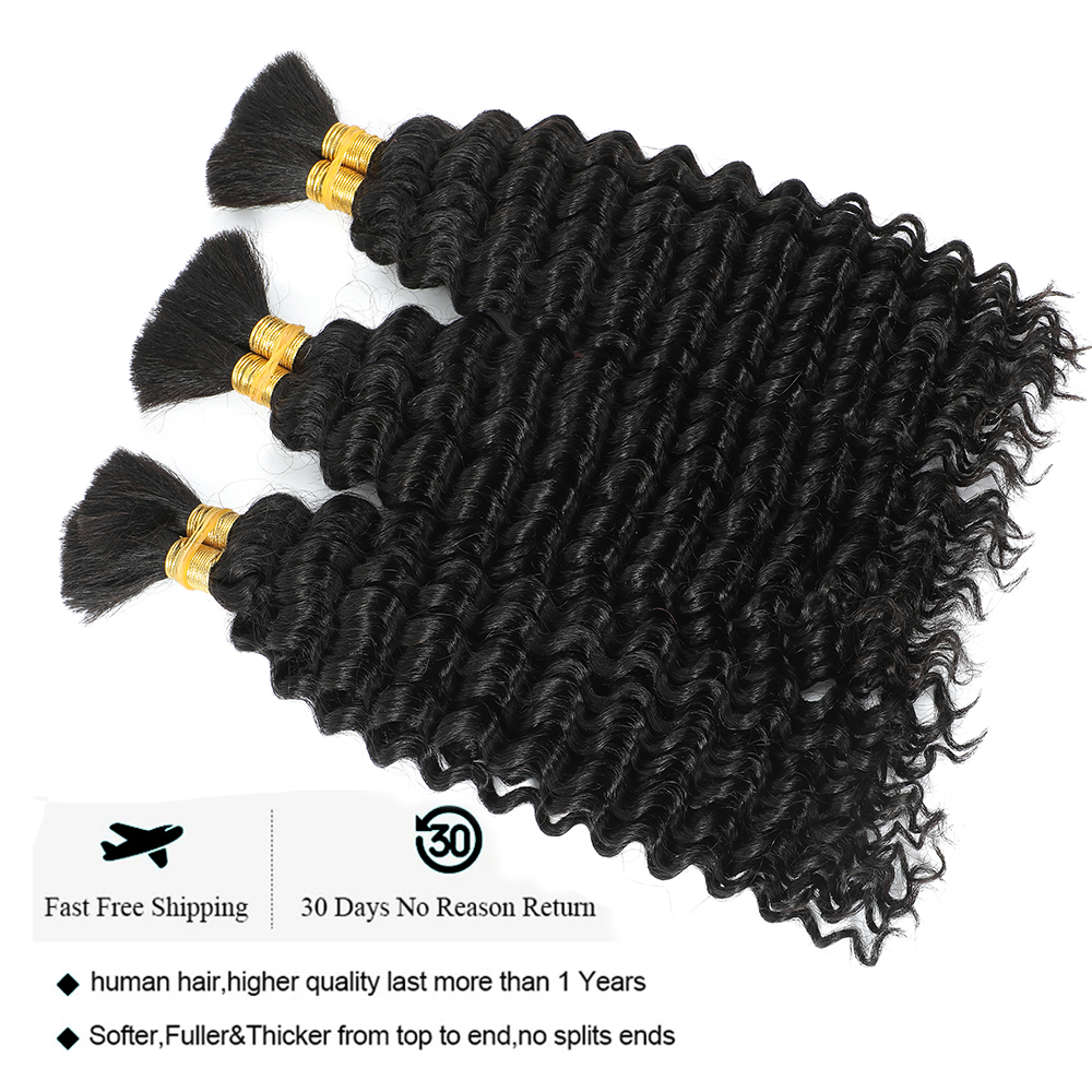 Bulk Human Hair Deep Wave For  - Hair Care Color recensione e prezzo