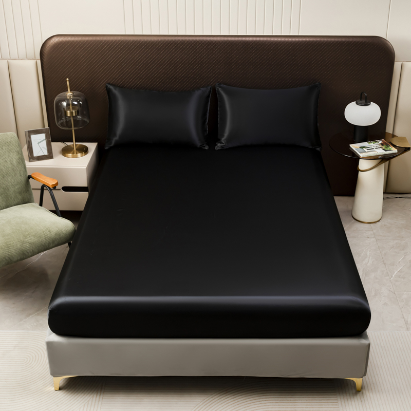 3Pcs Black Satin Fitted Sheet  - Satin Pillowcase Silk recensione e prezzo