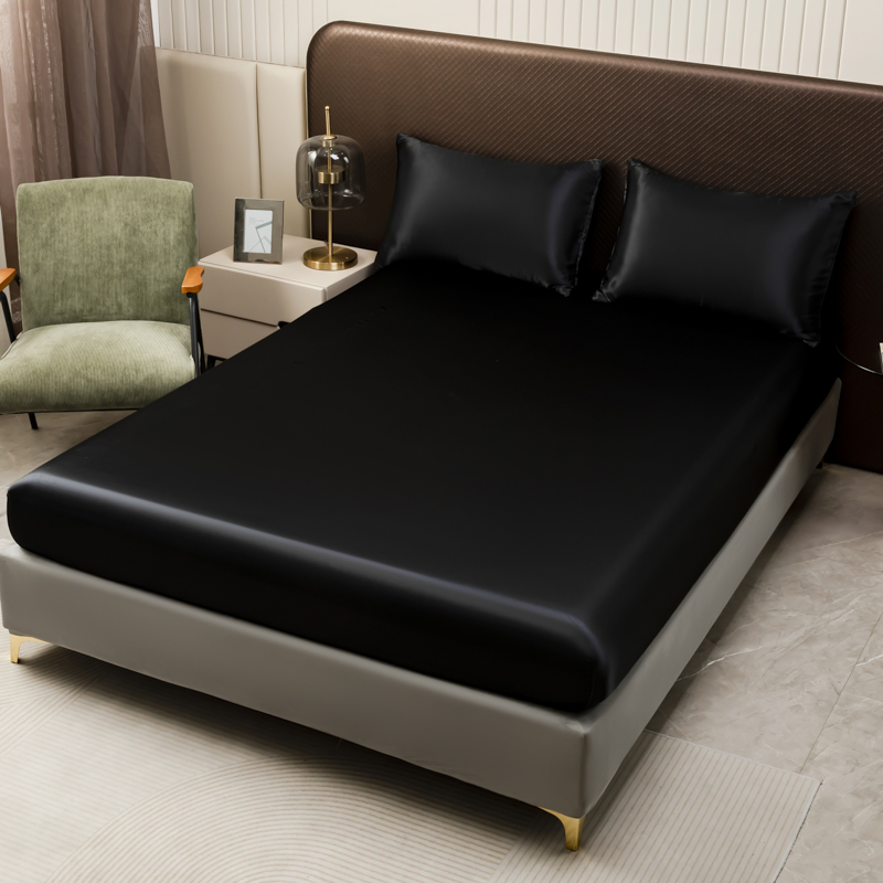 3Pcs Black Satin Fitted Sheet  - Satin Pillowcase Silk recensione e prezzo