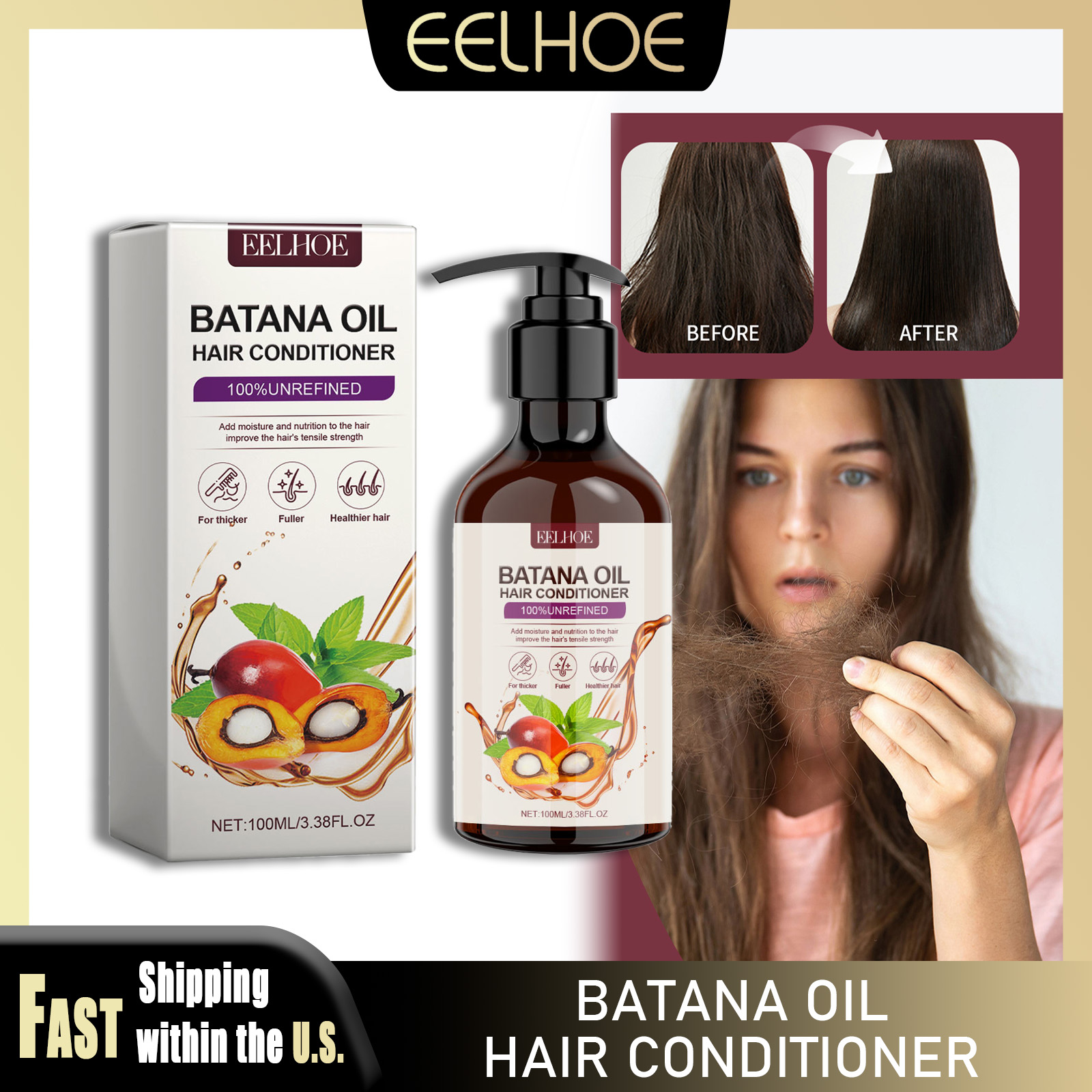 EELHOE 100ml Batana Oil Condit - Split End Repair Serum recensione e prezzo