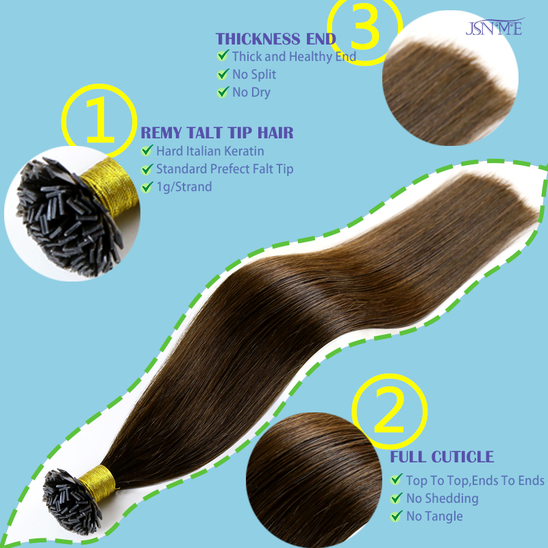JSNME Flat tip Human Hair Exte - Hair Care Tips recensione e prezzo