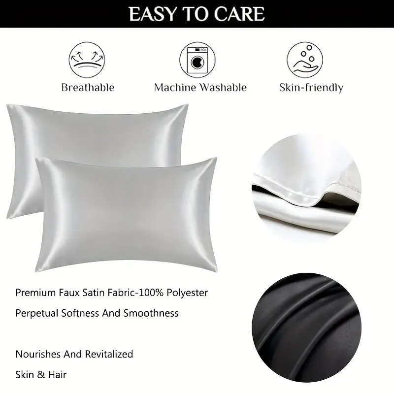 2-piece Pure Emulation Silk Sa - Satin Pillowcase Silk recensione e prezzo